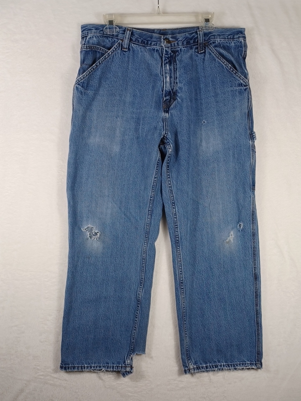 Faded Glory Thrashed Light Blue Denim Carpenter Jeans